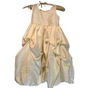 Good Girl Special Occasion Satin Tiered Bubble Ivory Dress size 2 fit Y4-5 US